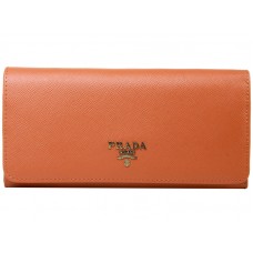 Prada Saffiano Leather Wallet Orange