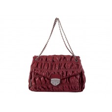 Prada Embossede Nappa Leather Shoulder Bag Wine