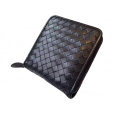 Bottega Veneta Bi-Fold Zip Wallet In Intrecciato Black Bottega Veneta Bi-Fold Zip Wallet In Intrecciato Black