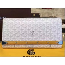 Goyard Chevron Monte Carlo Bois Clutch White Goyard Chevron Monte Carlo Bois Clutch White