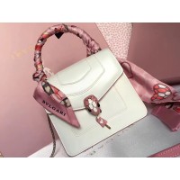 Bvlgari Flap Cover Serpenti Forever 18cm Calfskin White