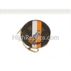 Louis Vuitton Monogram Groom Round Coin Purse Orange